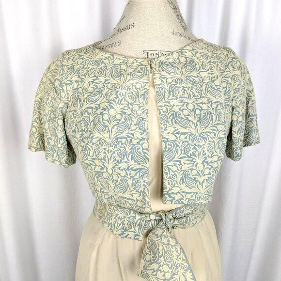 Vintage Gibson Bayh Embroidered Bolero 2 X Small Blue Cream - Picture 2 of 13